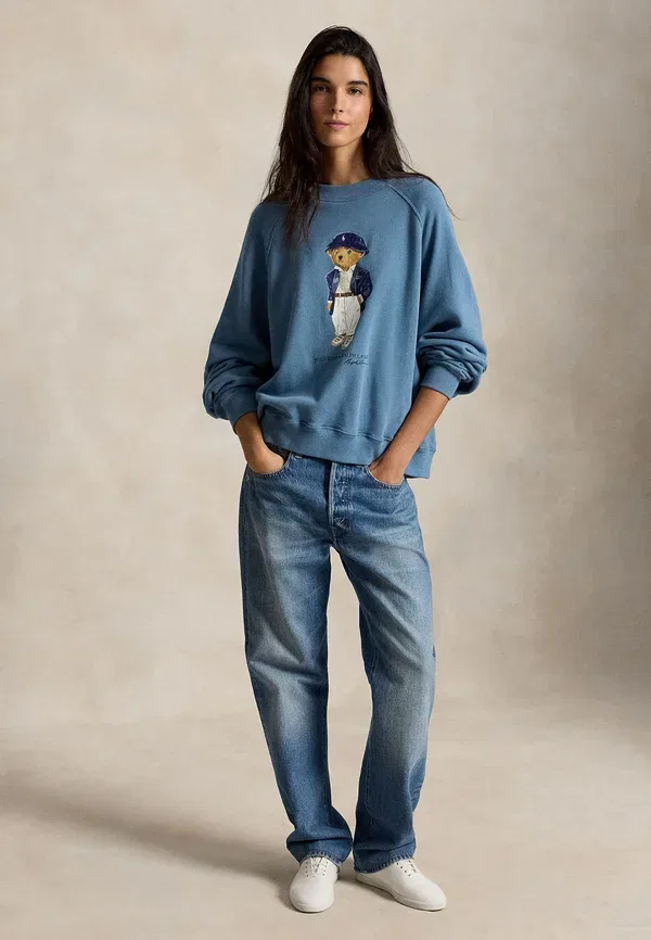 Свитшот с принтом Polo bear lightweight crewneck, Polo Ralph Lauren, Camp Blue, синий — фото 2
