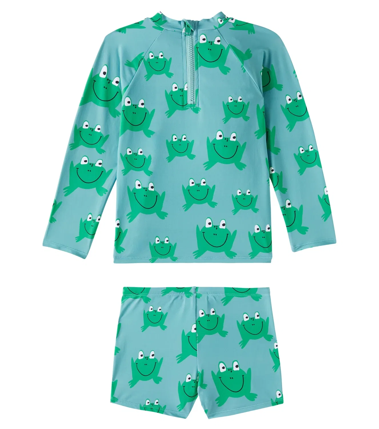 Комплект из футболки-рашгарда и плавок с принтом Лягушка Stella Mccartney Kids, зеленый — фото 4