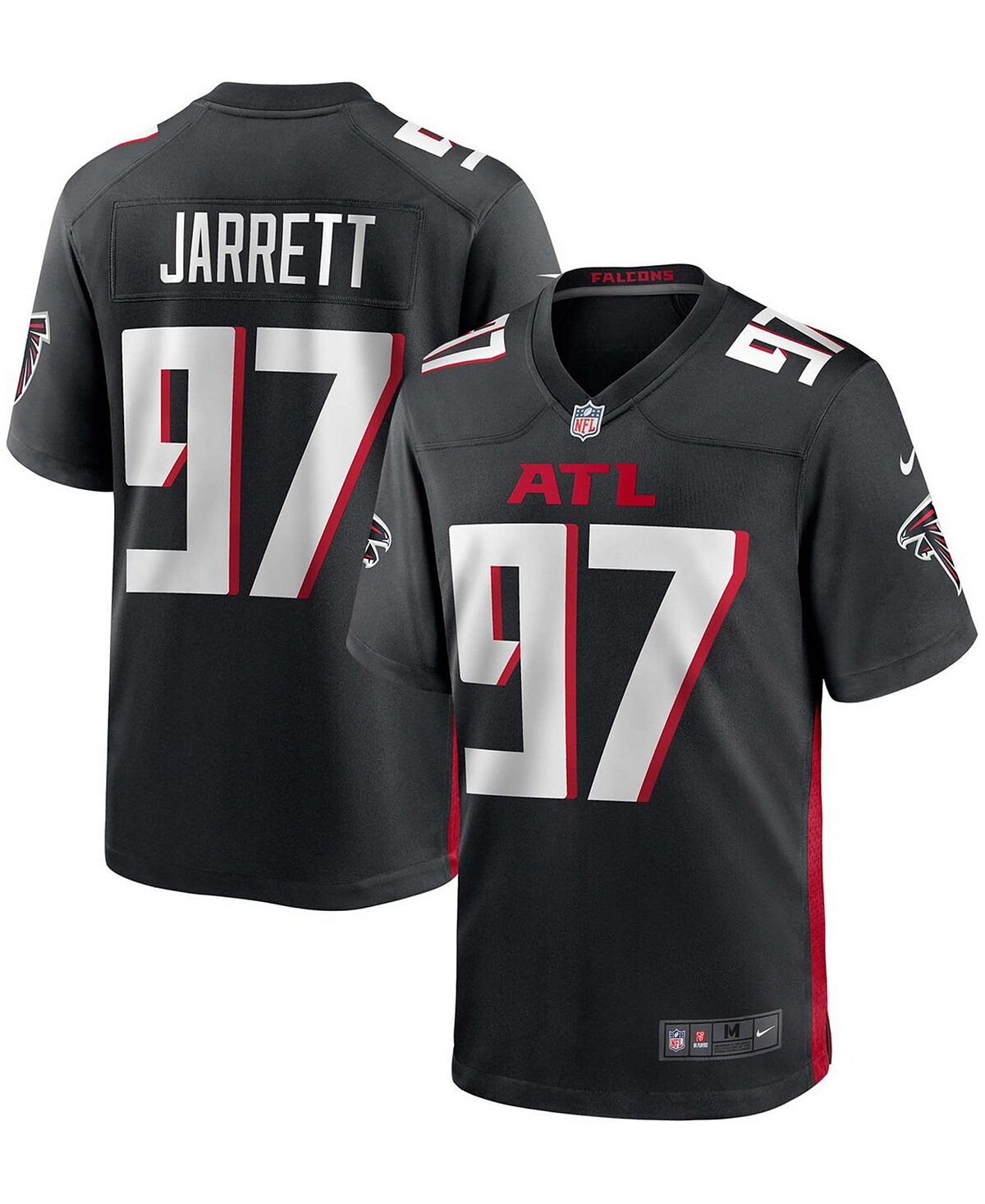 Мужская футболка grady jarrett black atlanta falcons game jersey Nike, черный — фото 2