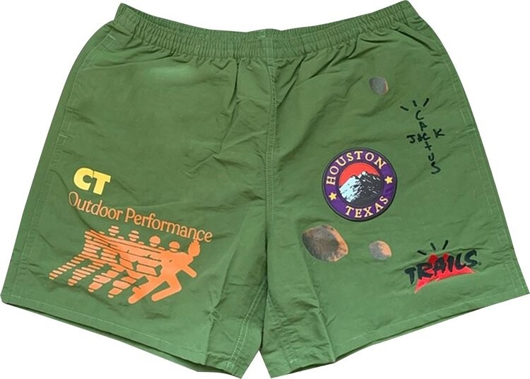 

Шорты Cactus Jack by Travis Scott Running Wild Shorts 'Green', зеленый