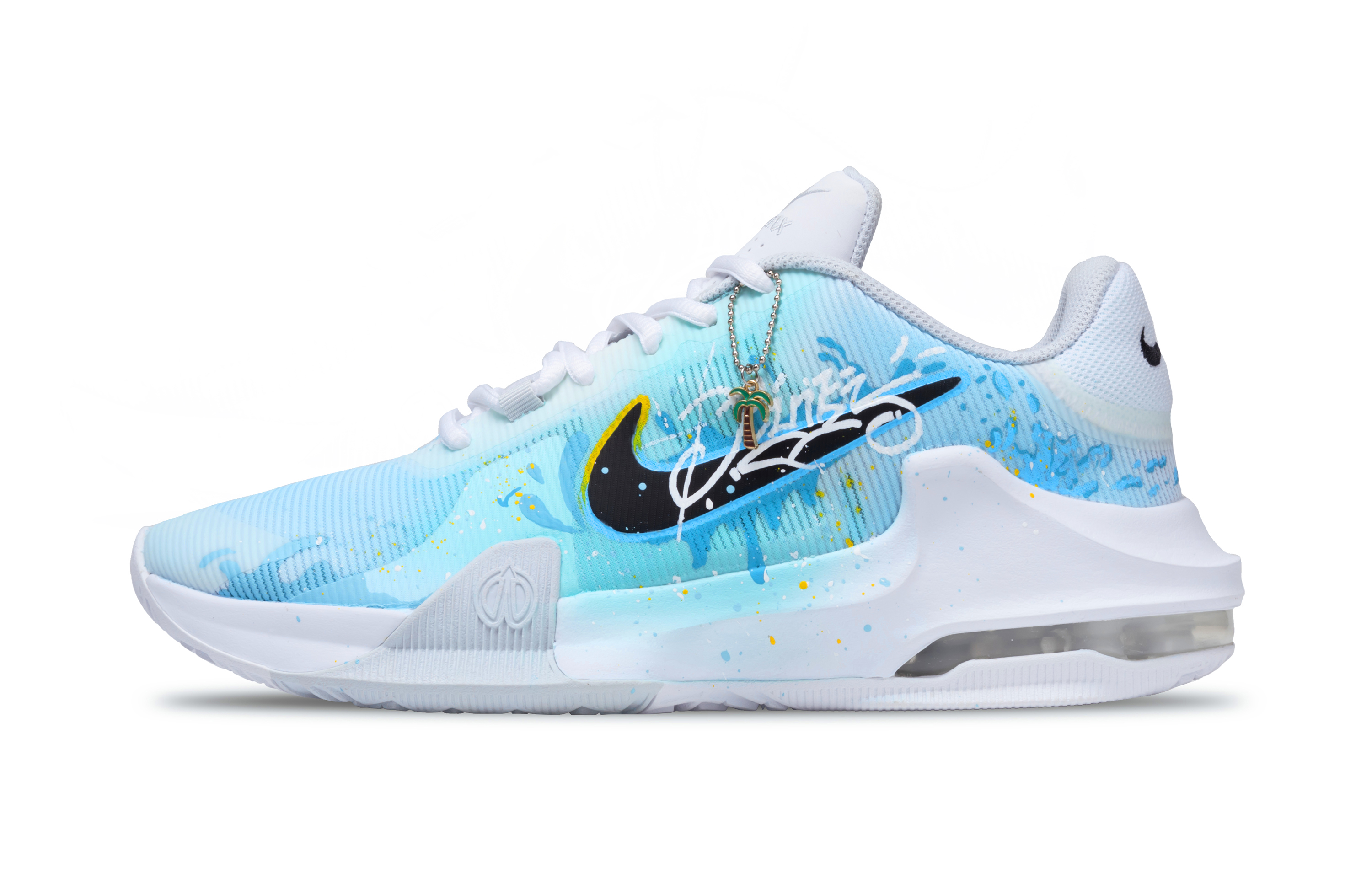 

Nike Air Max Impact 4 Blue Turbine Chasing Reef нескользящие износостойкие низкие баскетбольные кроссовки мужские sky blue