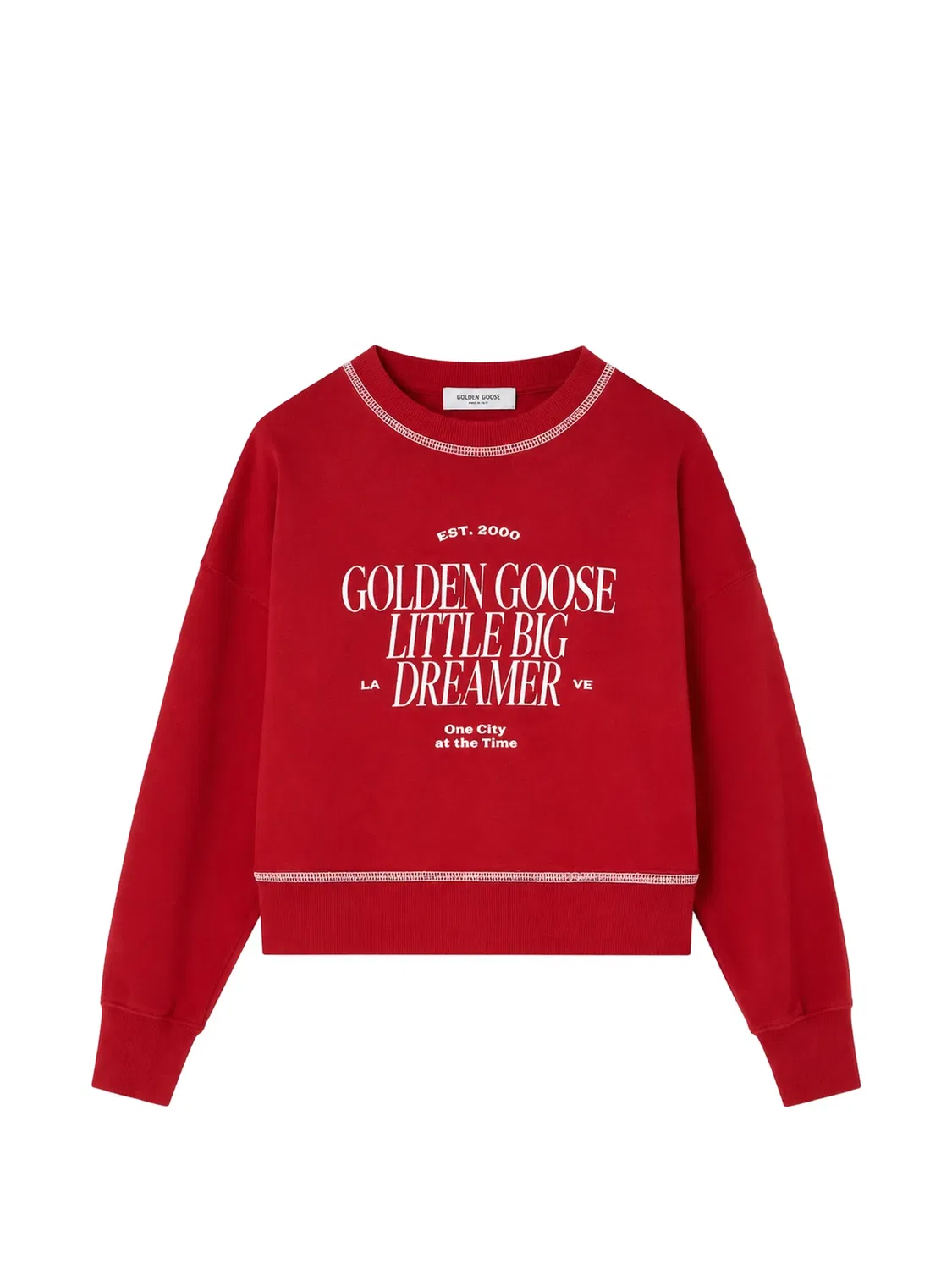 Укороченная толстовка с логотипом Golden Goose Kids, красный