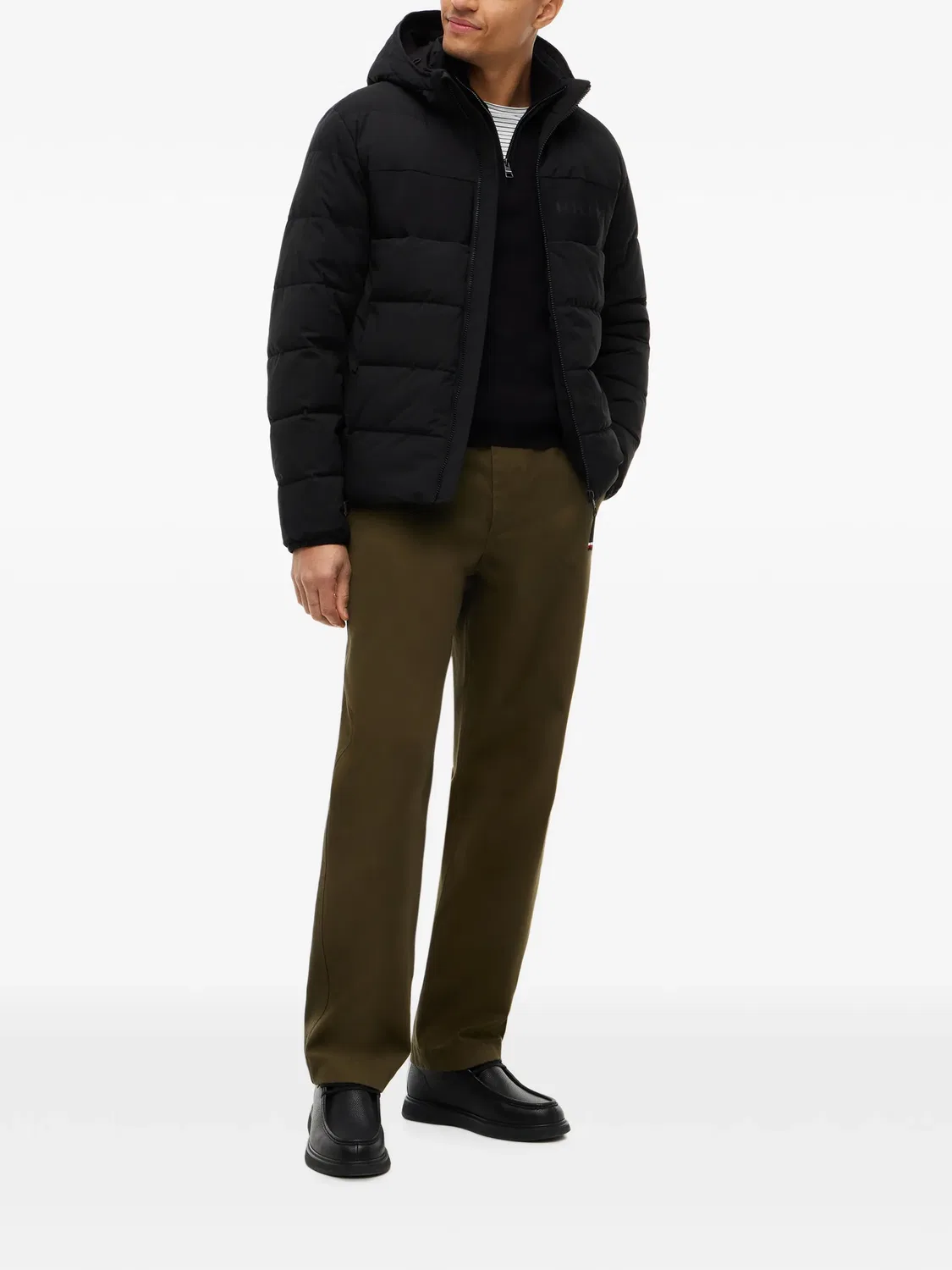 Куртка с капюшоном и принтом логотипа Tommy Hilfiger, черный — фото 2
