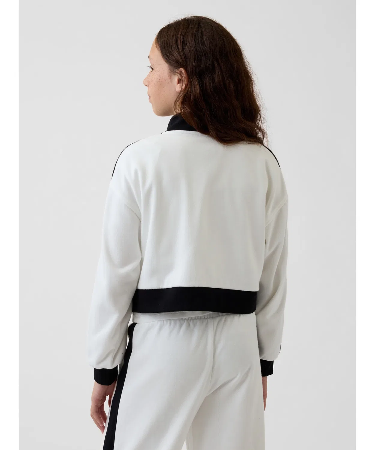 Детская кофта с молнией, с длинным рукавом из футера GAP, Off White — фото 3