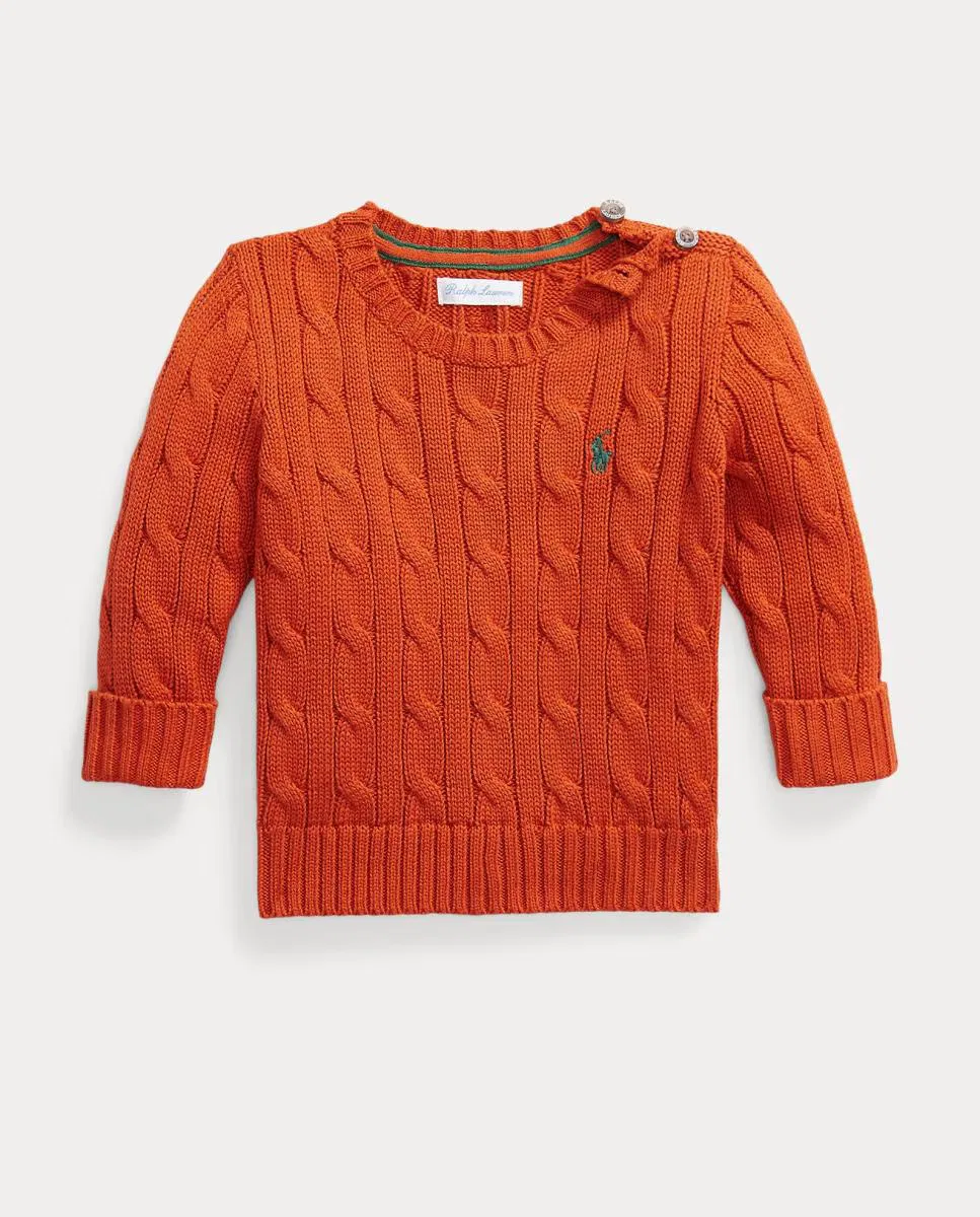 Детский джемпер из хлопка, Unisex Punto Ochos, Polo Ralph Lauren, оранжевый