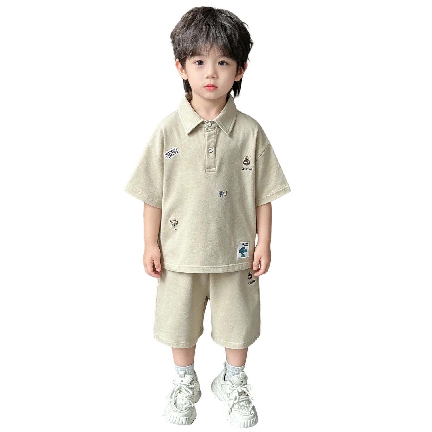 Детский комплект поло с шортами Lanza, Khaki