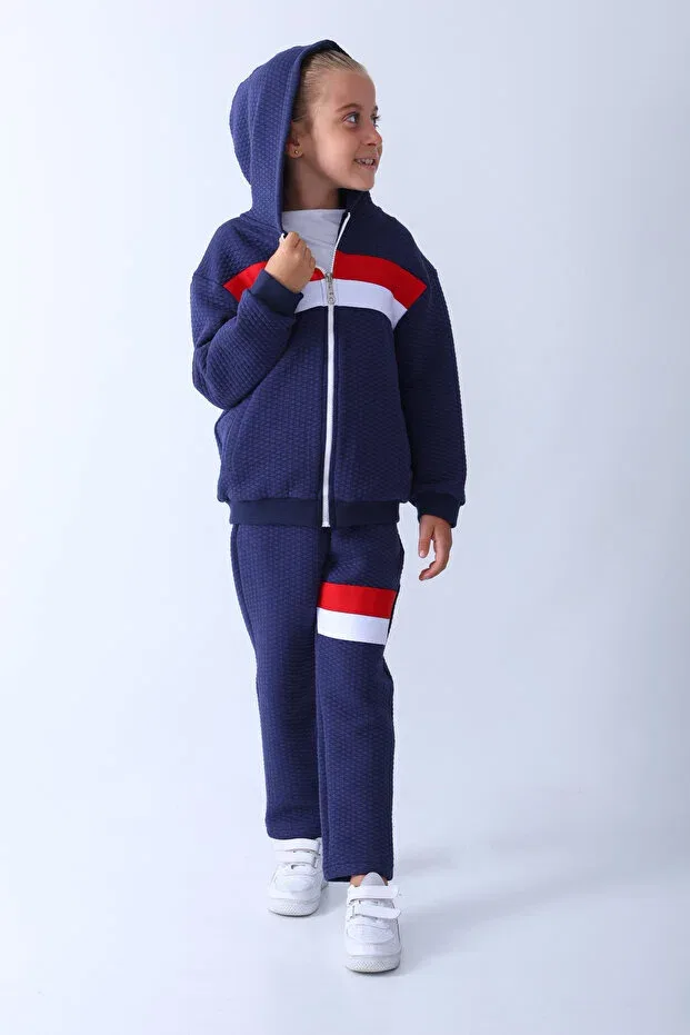 Детская стеганая куртка с принтом Sportswear Piamini, Navy Blue — фото 4