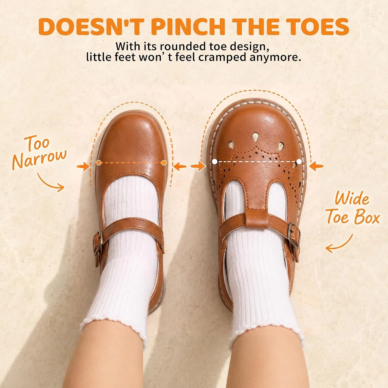 Детские туфли Мэри Джейн для девочек shoeslocker, Brown — фото 4
