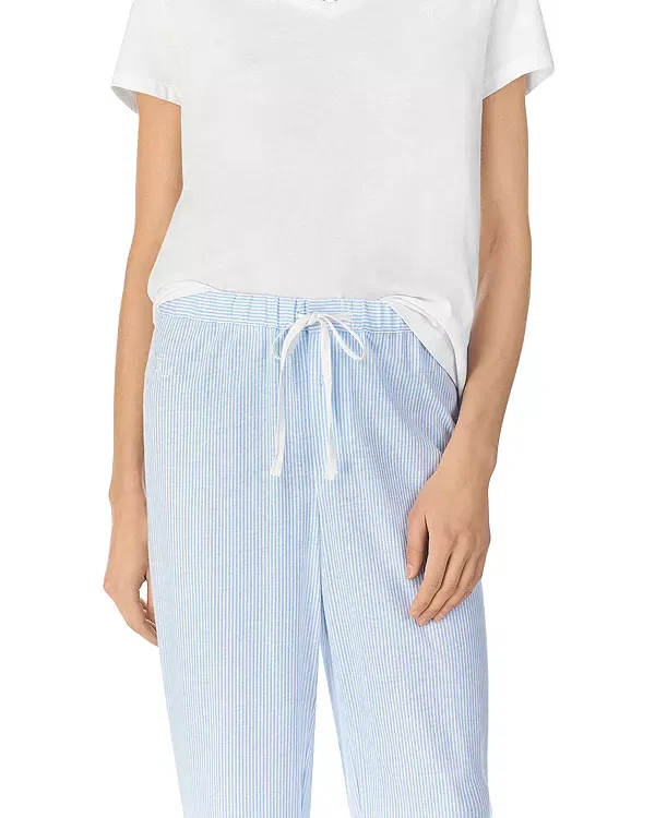 Женские пижамные брюки с завязками на поясе Ralph Lauren, Blue Stripe — фото 3
