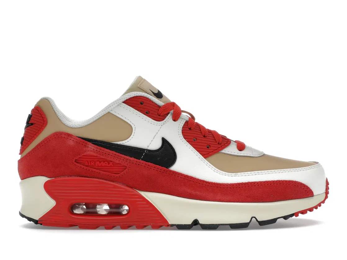 Детские кроссовки Lifestyle Nike Air Max 90 Leather, Sesame/Red Clay/Sail/Black