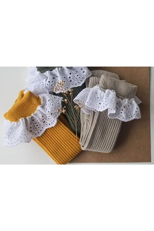 Детские носки для девочек кружевные набор 3 предмета Özkardeşler Baby, Multicolor
