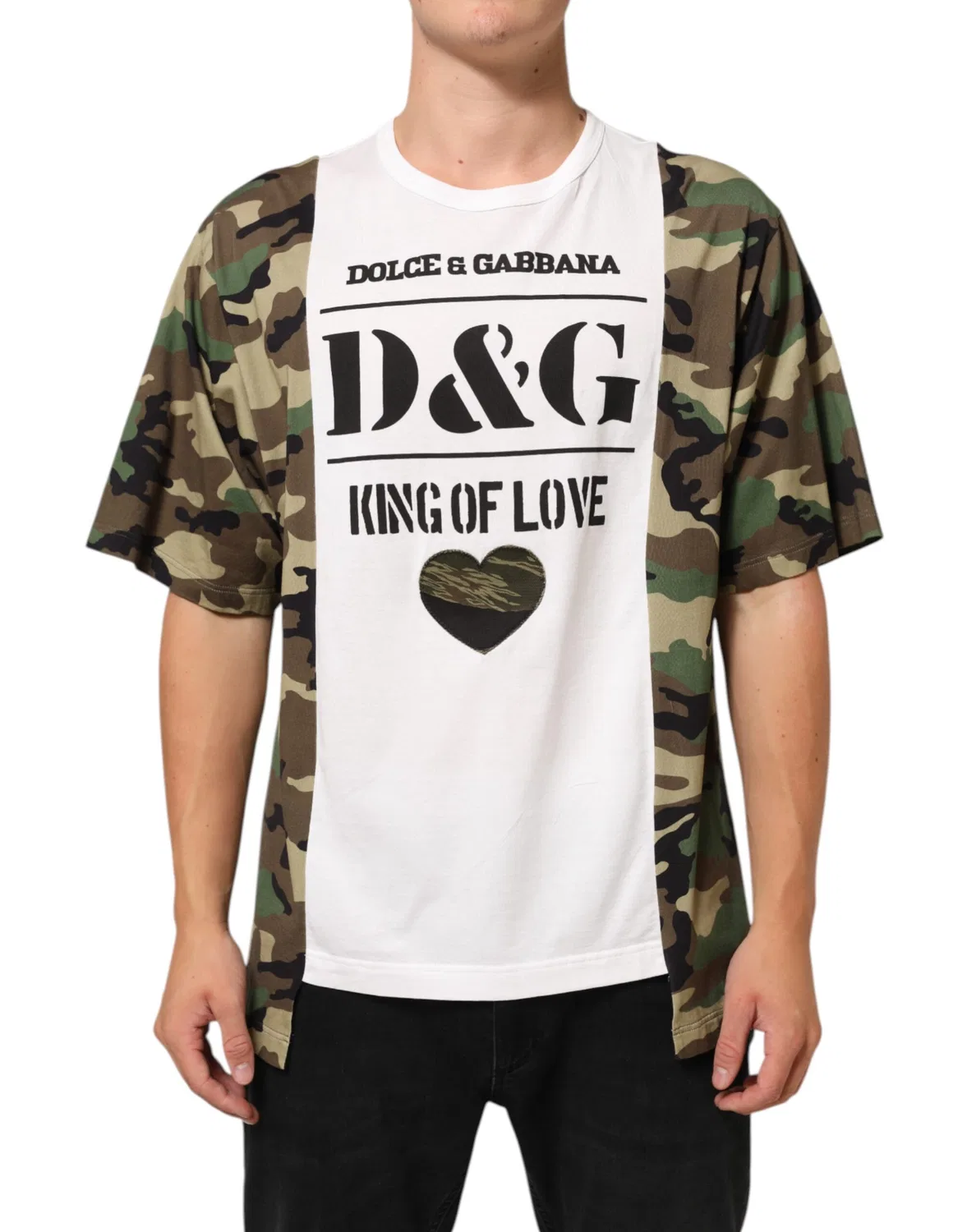 Мужская футболка с принтом логотипа Crew Neck Short Sleeves T-Shirt Dolce & Gabbana, White
