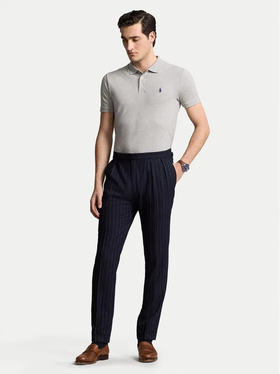 Поло custom slim fit Polo Ralph Lauren, серый — фото 2