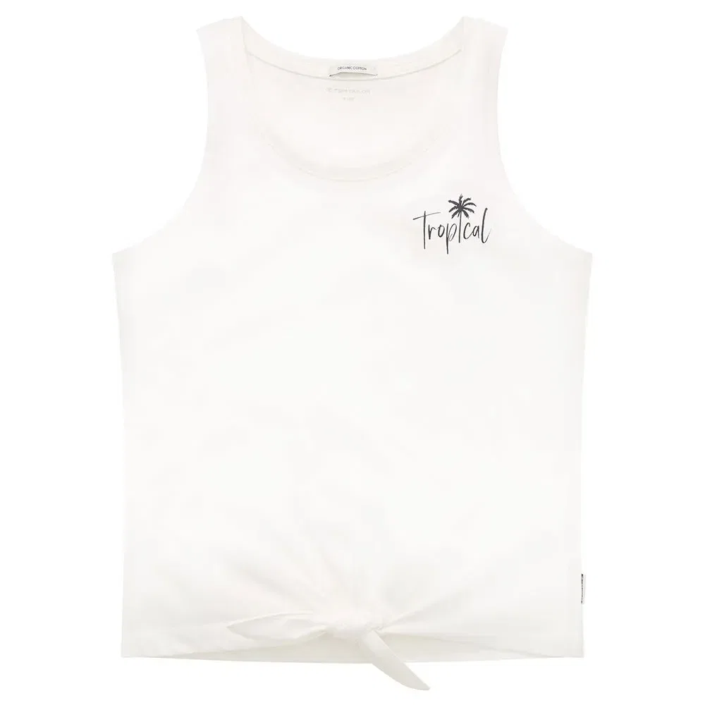 Детская футболка без рукавов с узлом Knotted Top Tom tailor, White