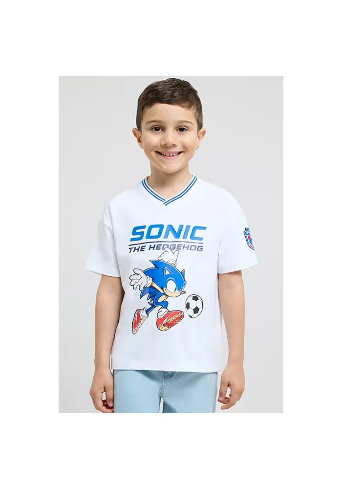 Футболка с принтом Sonic с коротким рукавом R&B, кремовый — фото 2