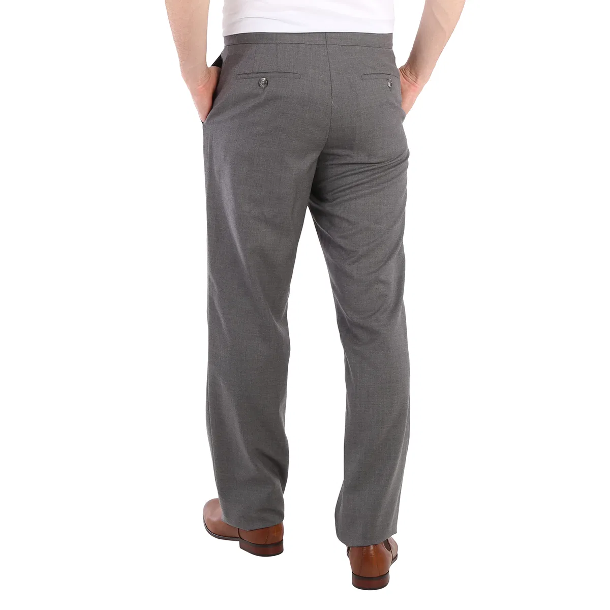 Брюки классические шерстяные с ремнем Burberry, Charcoal Grey — фото 4