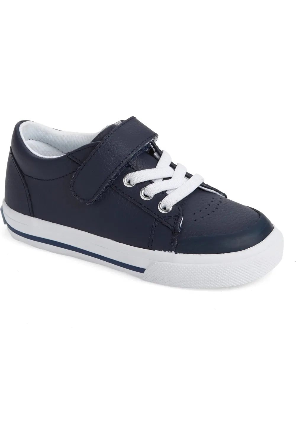 Детские кроссовки на липучке с поддержкой свода стопы Reese Footmates, Navy Leather