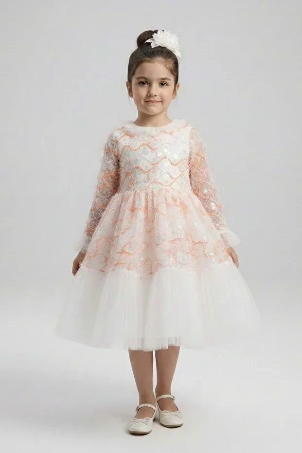 Детское платье для девочек с длинным рукавом Party Mnk Baby&Kids, Somon