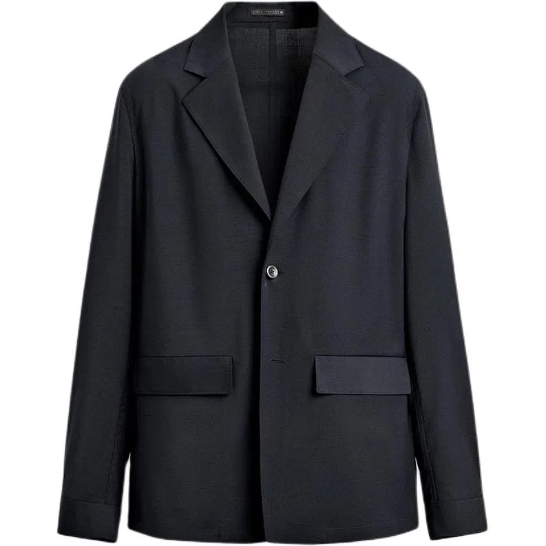 Мужской деловой костюм с лацканами ZARA, Navy Blue