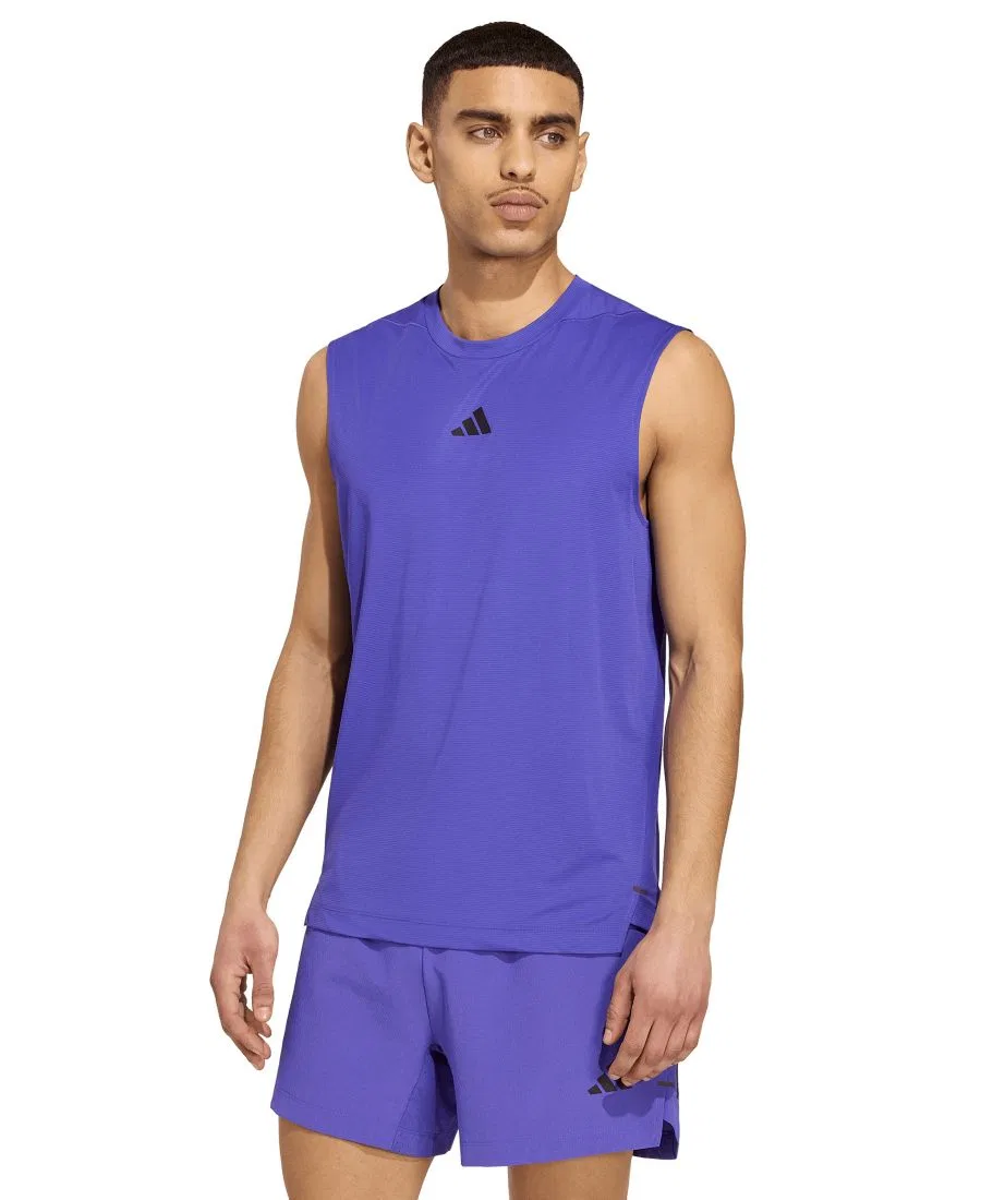 Майка-борцовка с принтом D4T Prime Lift Three-Stripes adidas, Pure Purple