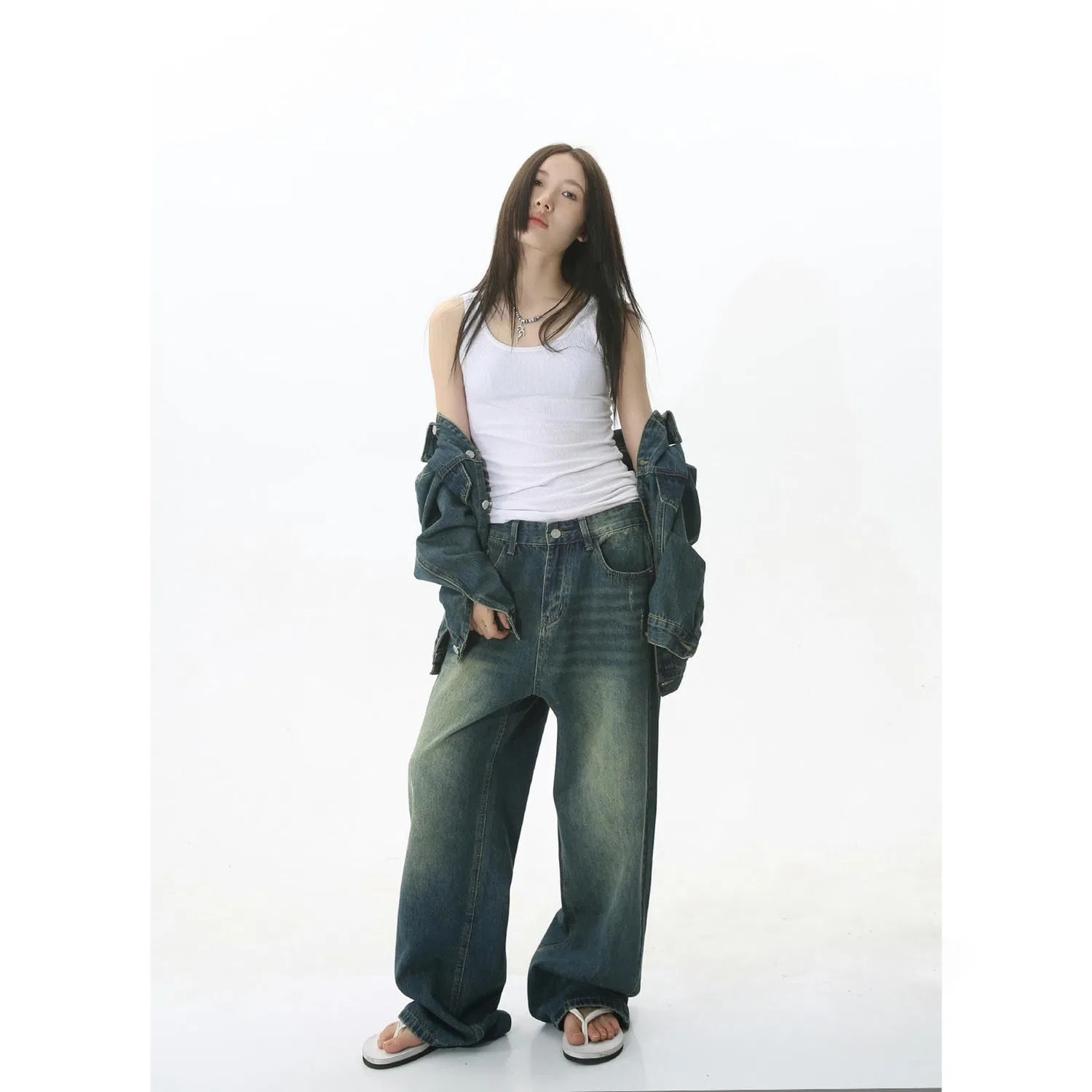 Женская джинсовая куртка с принтом, Pantaloni Blu — фото 3