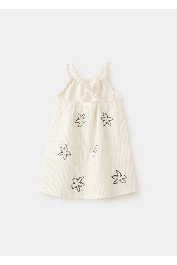 Детское платье для девочек с цветочным принтом Mango Baby, Ekrü — фото 3