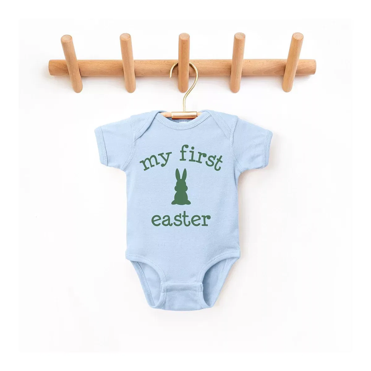Детский боди с коротким рукавом Bunny First Easter The Juniper Shop, Light Blue
