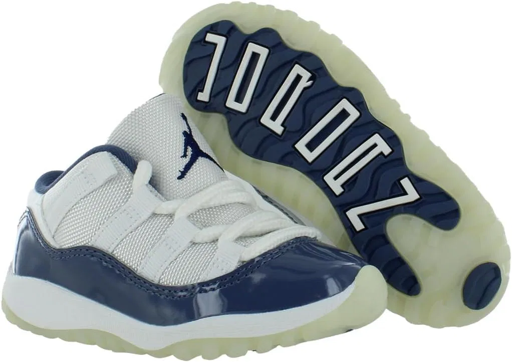 Детские кроссовки для мальчиков Air Jordan 11 Retro Low Nike, White/Midnight Navy-White — фото 4