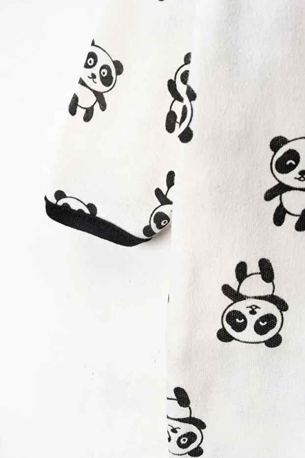 Детский комбинезон для девочек и мальчиков с принтом Panda 3-piece jumpsuit set Generic Brands, White — фото 4