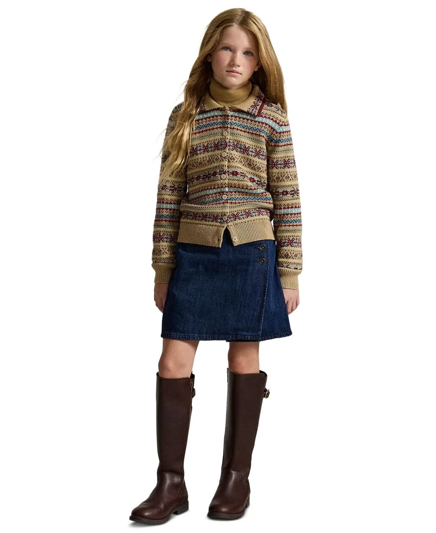 Юбка-трапеция из денима с запахом, модель Denim Wrap Skirt Polo Ralph Lauren, Adrie Wash — фото 2