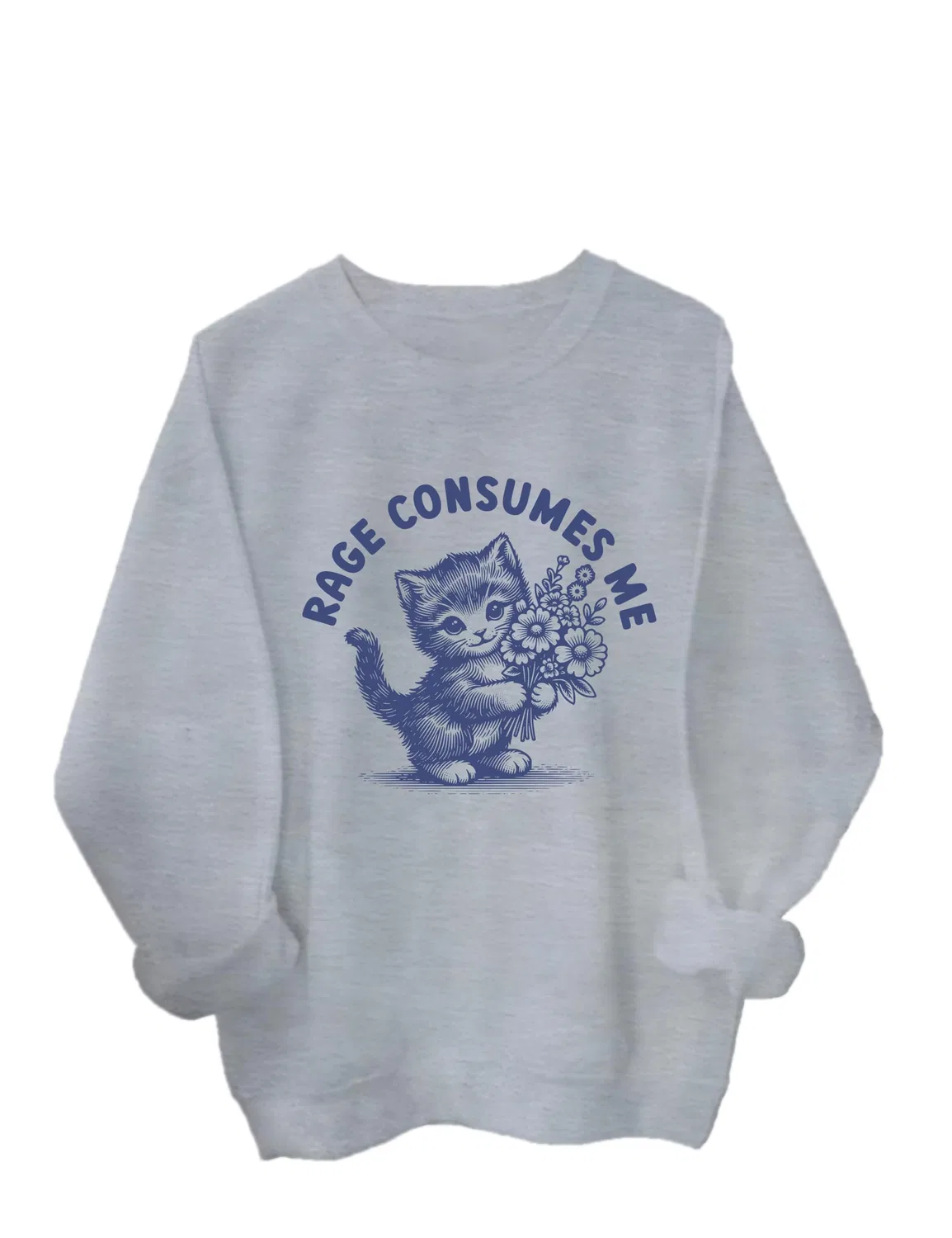 Женский свитшот с принтом Rage Consumes Me, Grey