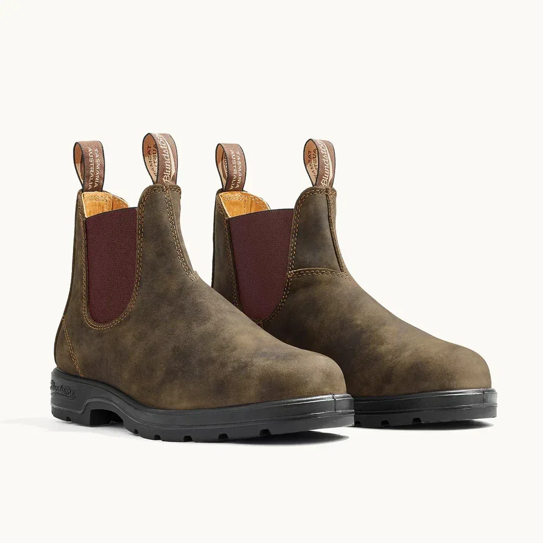 Ботинки Blundstone 585 из коричневой кожи с закругленным носком, модель «челси» HTAT704