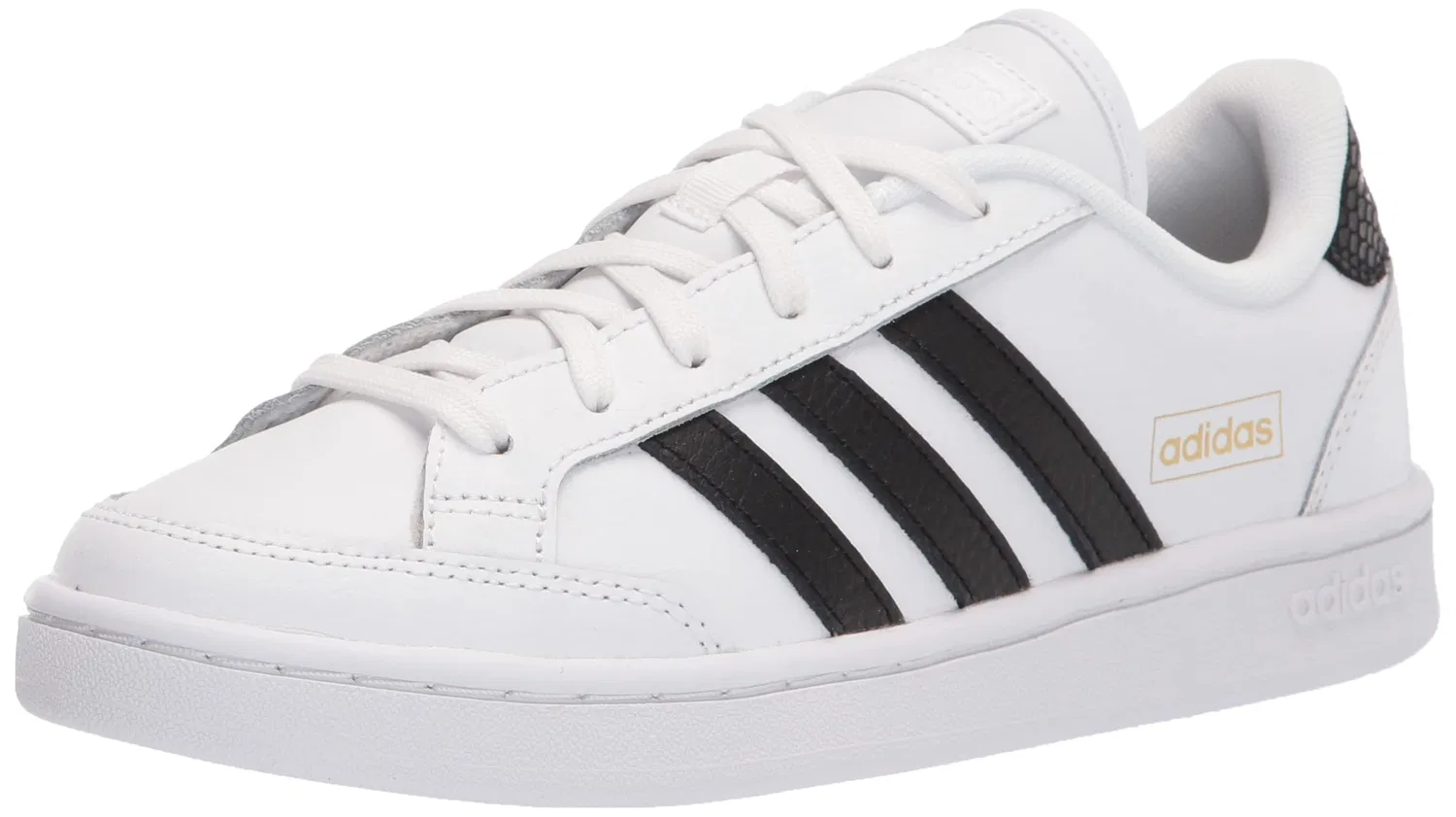 Детские кроссовки для мальчиков с классическим стилем Grand Court Se, adidas, White Black Gold Metallic