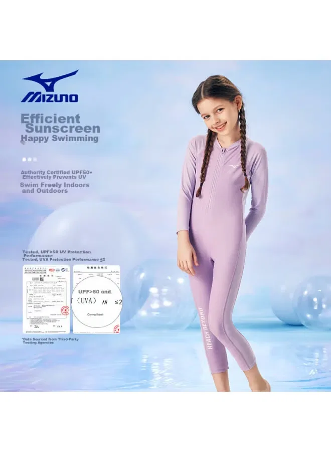 Купальник детский с защитой от солнца 415 Mizuno, красный — фото 4