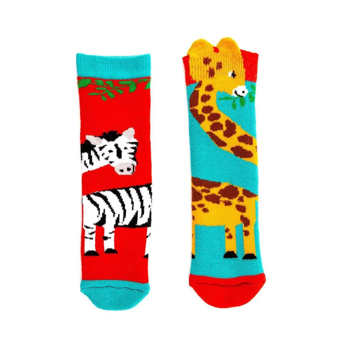 Детские резиновые сапоги-носки с принтом Childs wellie socks 3-6 yrs giraffe & zebra Squelch Wellies, Multi