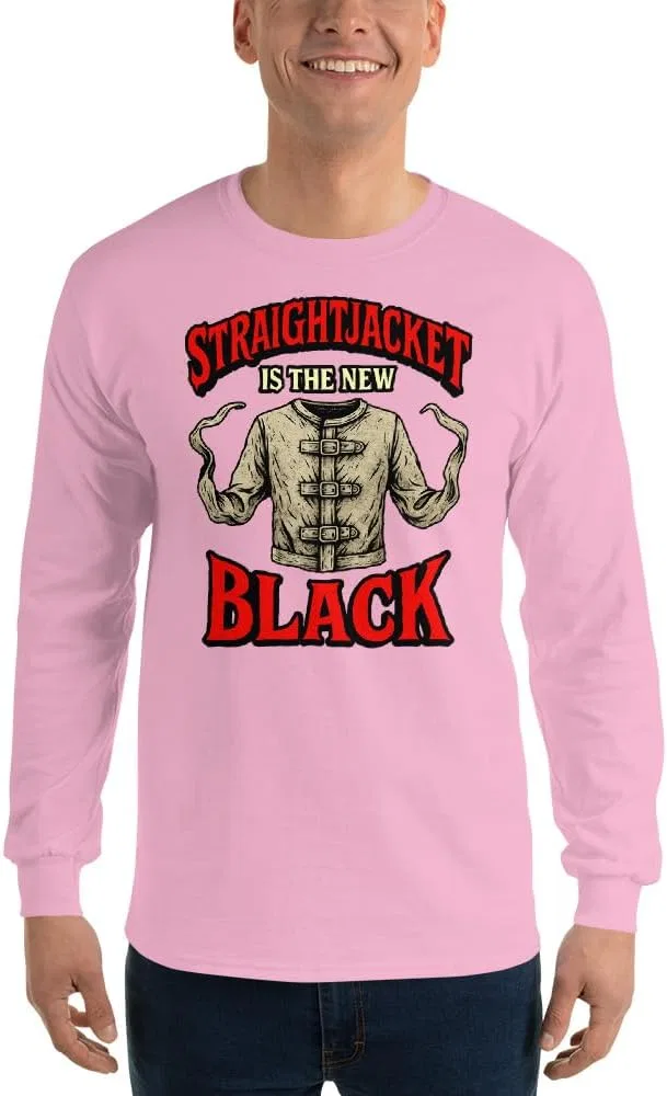 Мужская футболка с длинным рукавом с принтом Straightjacket Is the New Black, Light Pink