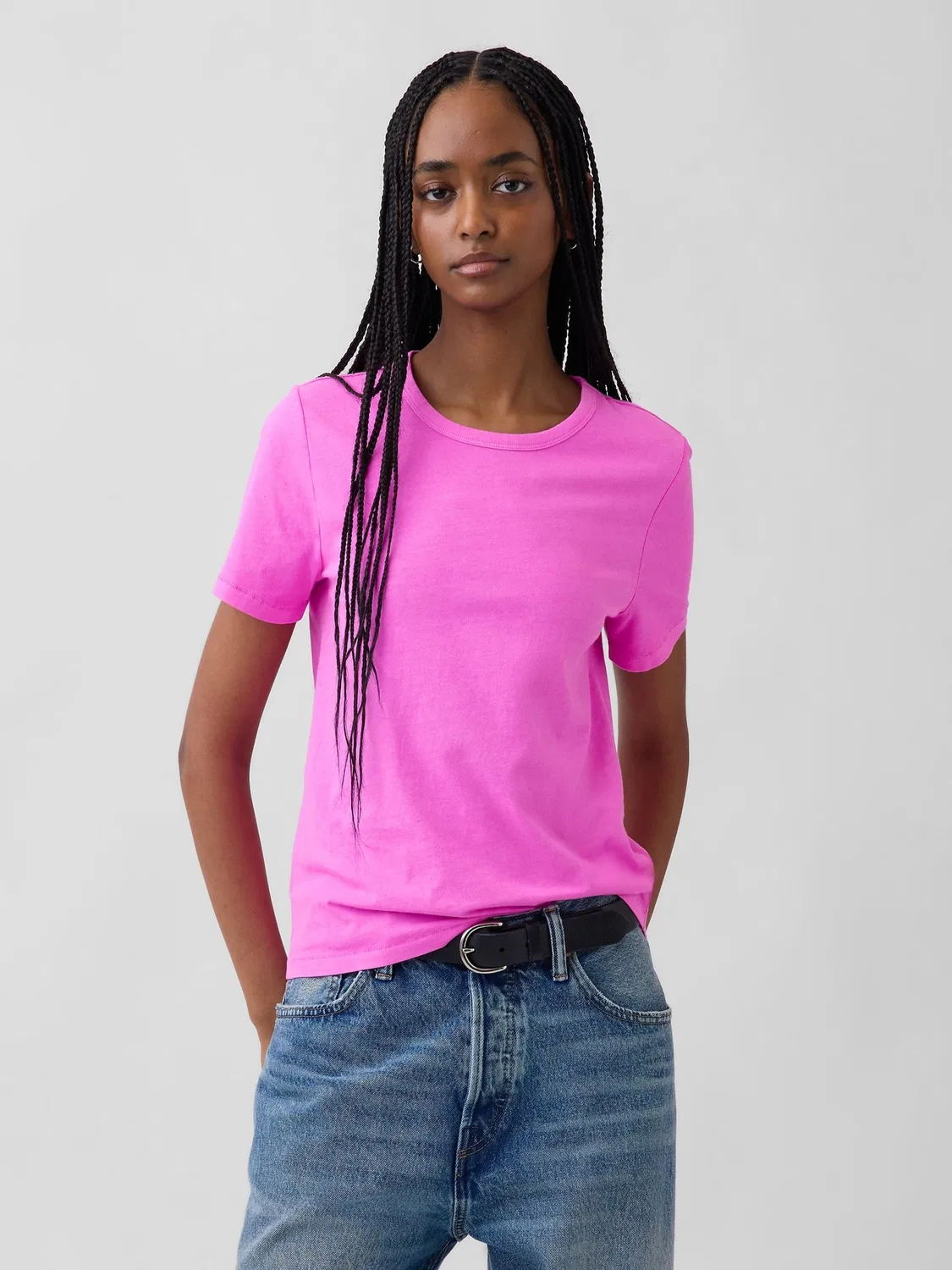 Футболка с круглым вырезом, модель VintageSoft Gap, розовый