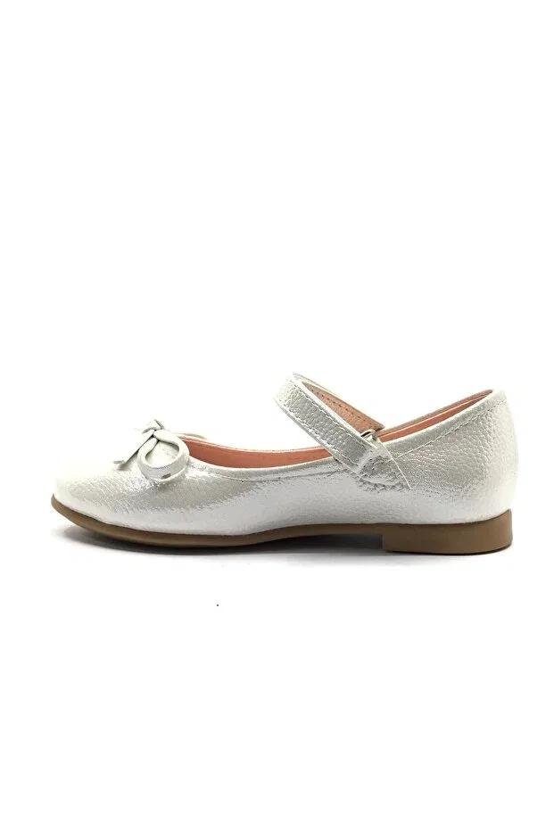 Детские балетки для девочек из искусственной кожи Silver colored mustache velcro girls' ballerinas - iremsu pisi Generic Brands, Silver — фото 3