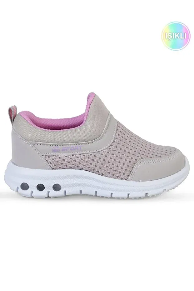 Детские спортивные кроссовки для девочек с коротким каблуком Civil Sport, Gray-Lilac