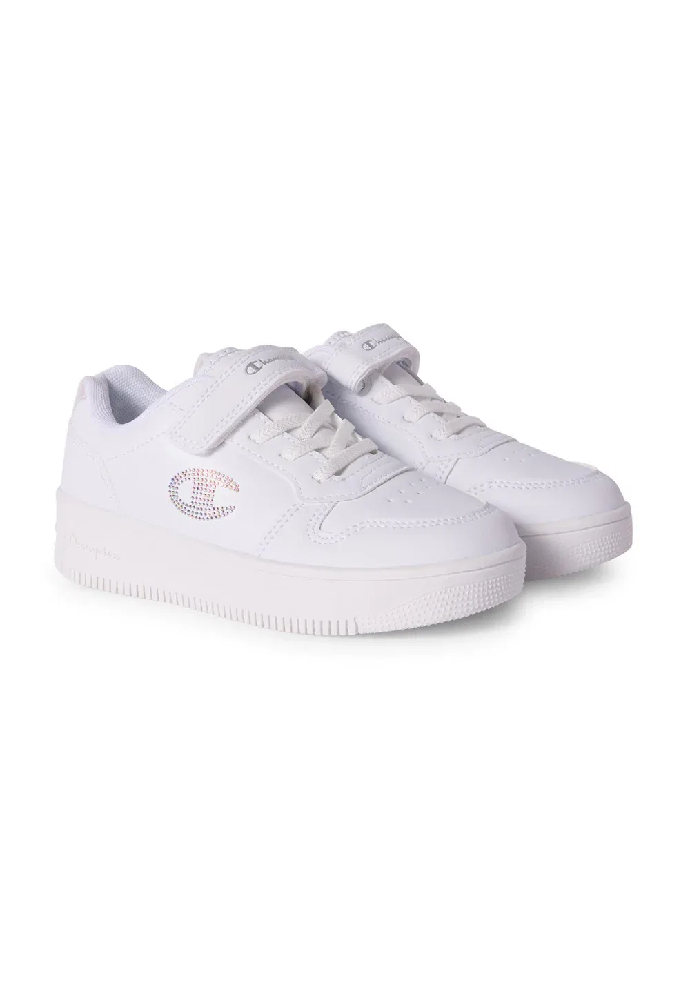 Rd18 платформенные блестящие низкие баскетбольные кроссовки Champion, White And Light Grey — фото 2