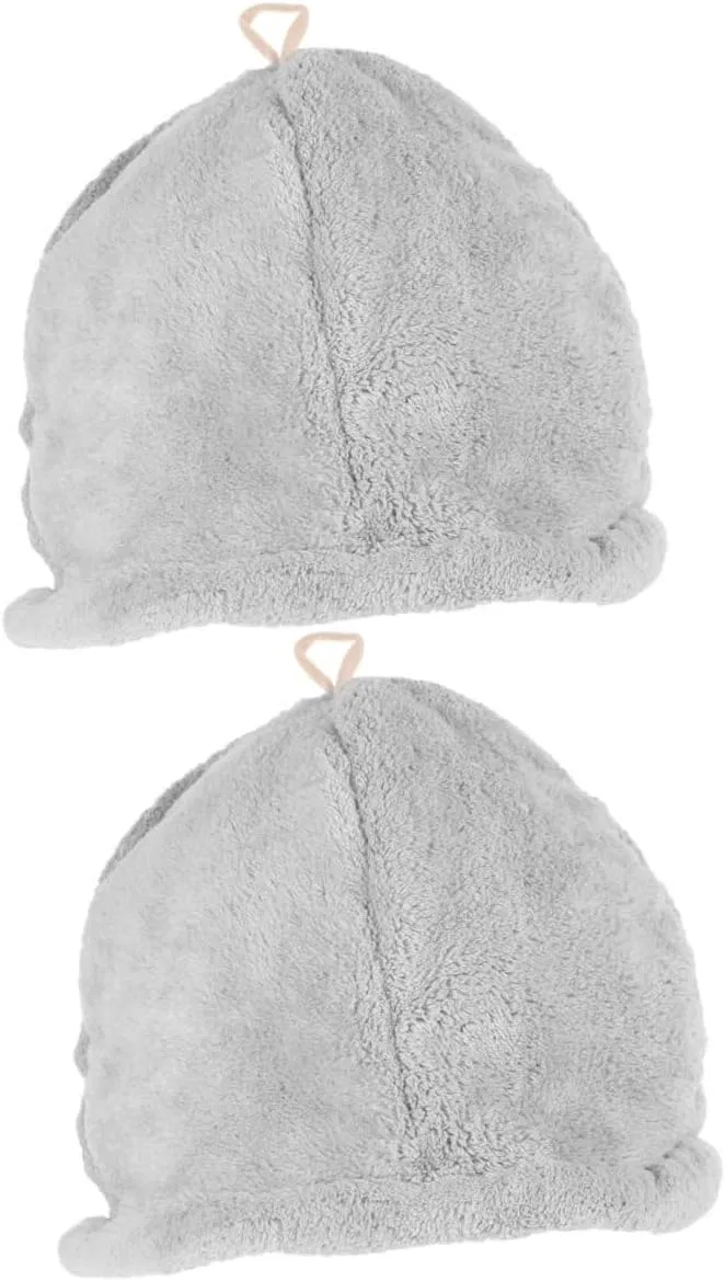 Шапочка для душа Saunahut, Coral Fleece, 2 шт, 100 г, Hellgrau Happyyami