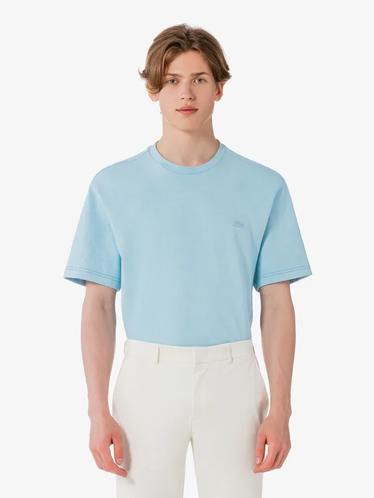 Футболка с контрастной строчкой и карманом LACOSTE, Royal Blue — фото 4
