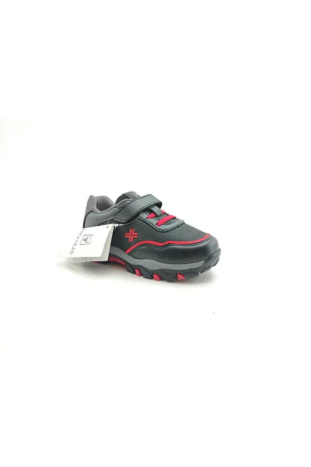 Детские спортивные туфли для девочек с принтом Benny Buckhead, Black-Red — фото 2