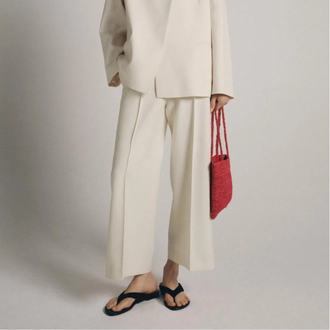 Женские брюки классические Light Beige ZARA — фото 4