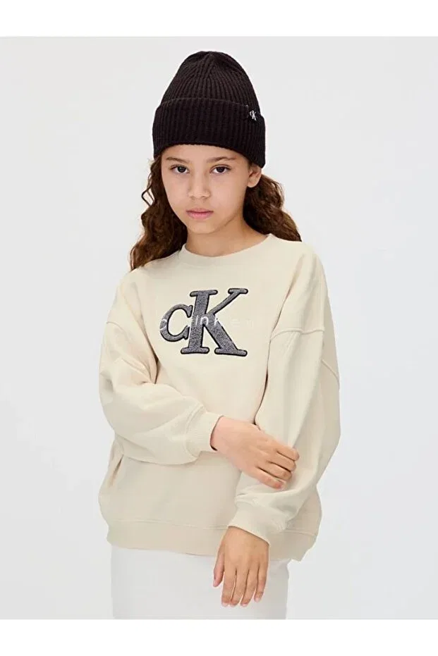 Детские свитшот для девочек хлопковый Calvin Klein, Gray