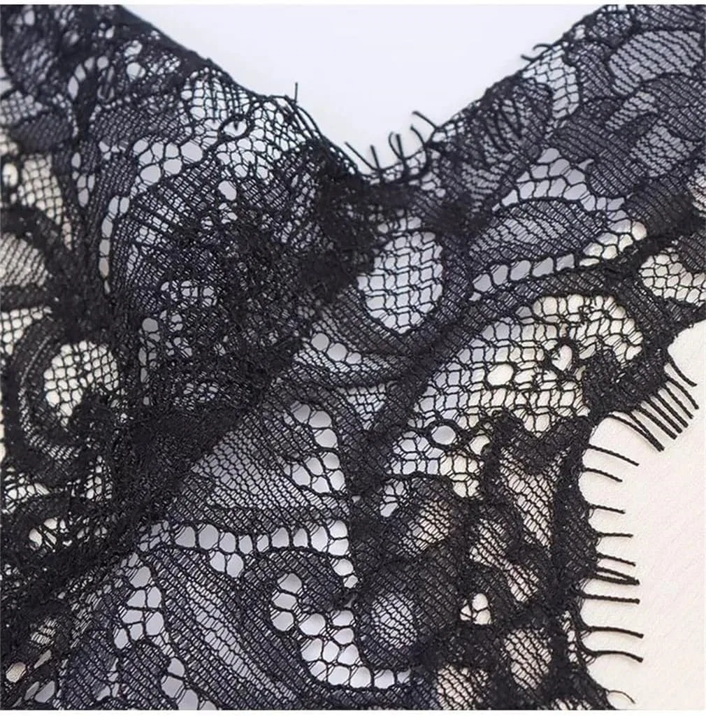 Женское кружевное асимметричное платье с открытой спиной, Black — фото 4