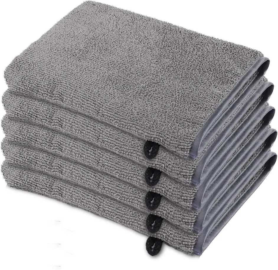 Мочалка для лица из микрофибры, 5 шт., Lanjue, 21x15 см, Серый