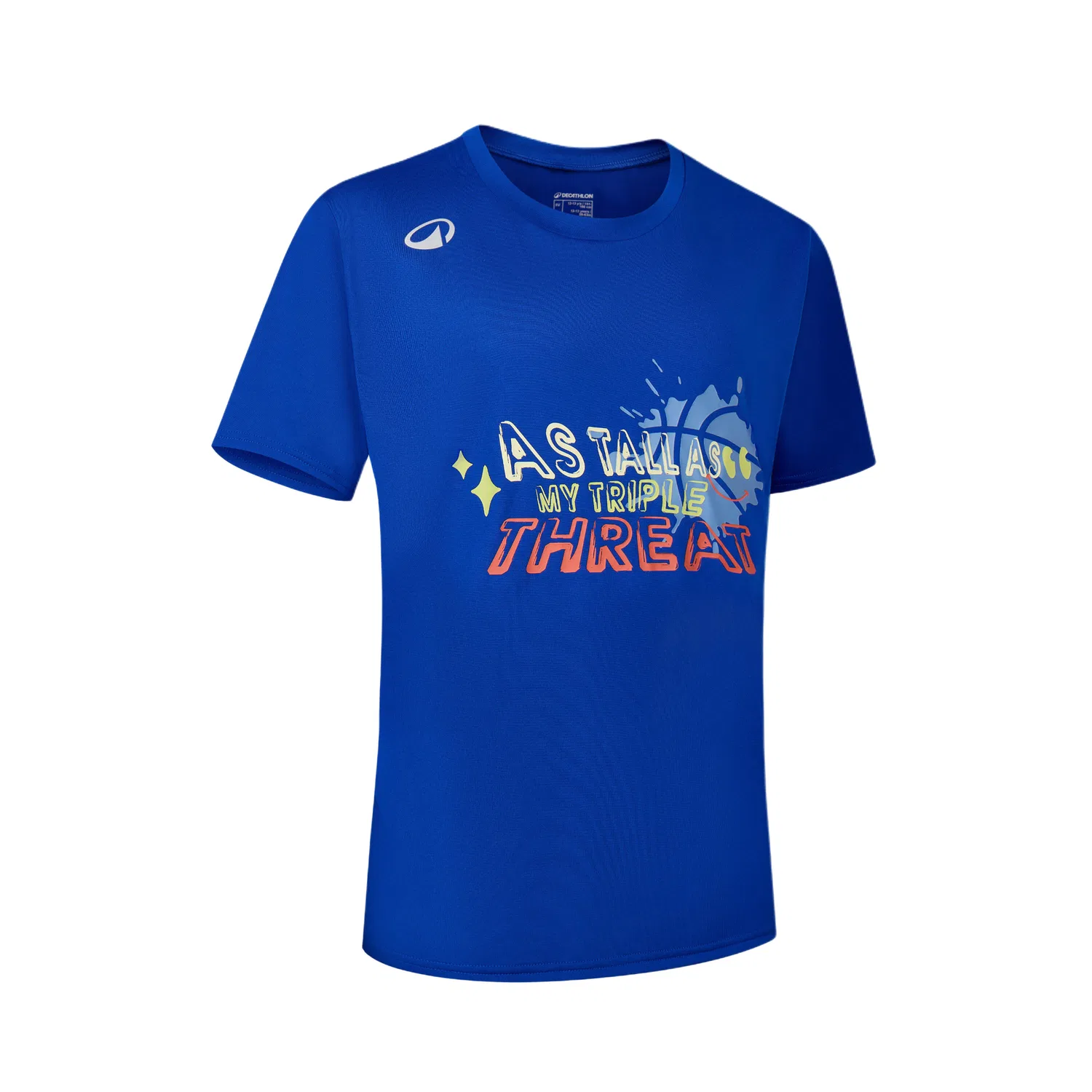 Детская быстросохнущая футболка с коротким рукавом FAST500 DECATHLON, Bright Indigo — фото 4