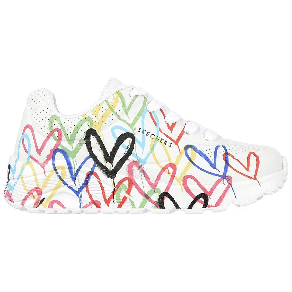 Детские кроссовки для девочек с принтом Uno Lite Spread The Love Skechers, Multicolor
