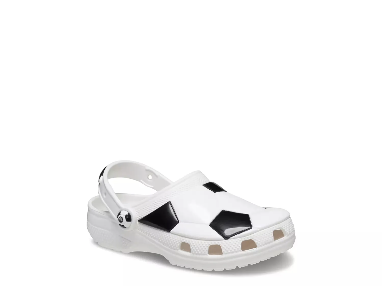 

Классические кроксы с футбольным мячом - детские Crocs, Black/White